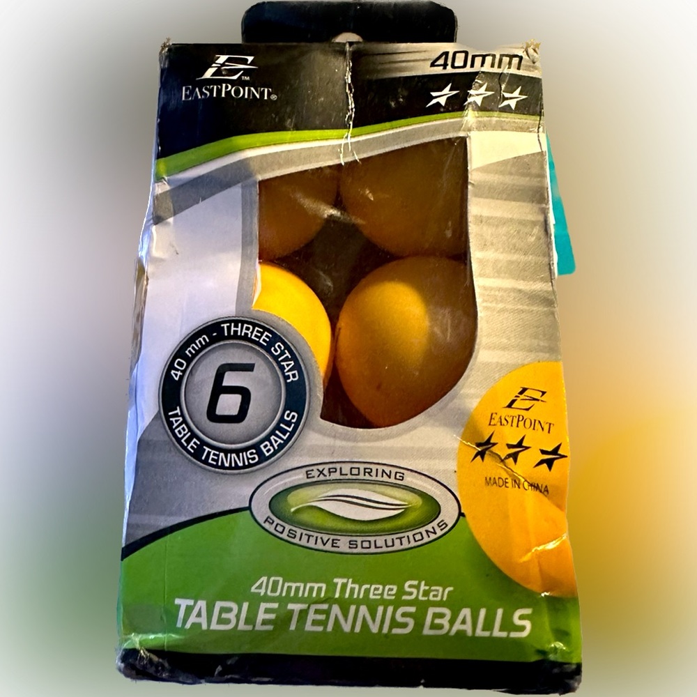 6 PING PONG TABLE TENNIS EASTPOINT 40MM 3 STAR balls RACKET SPORT PICKLEBALL ALT